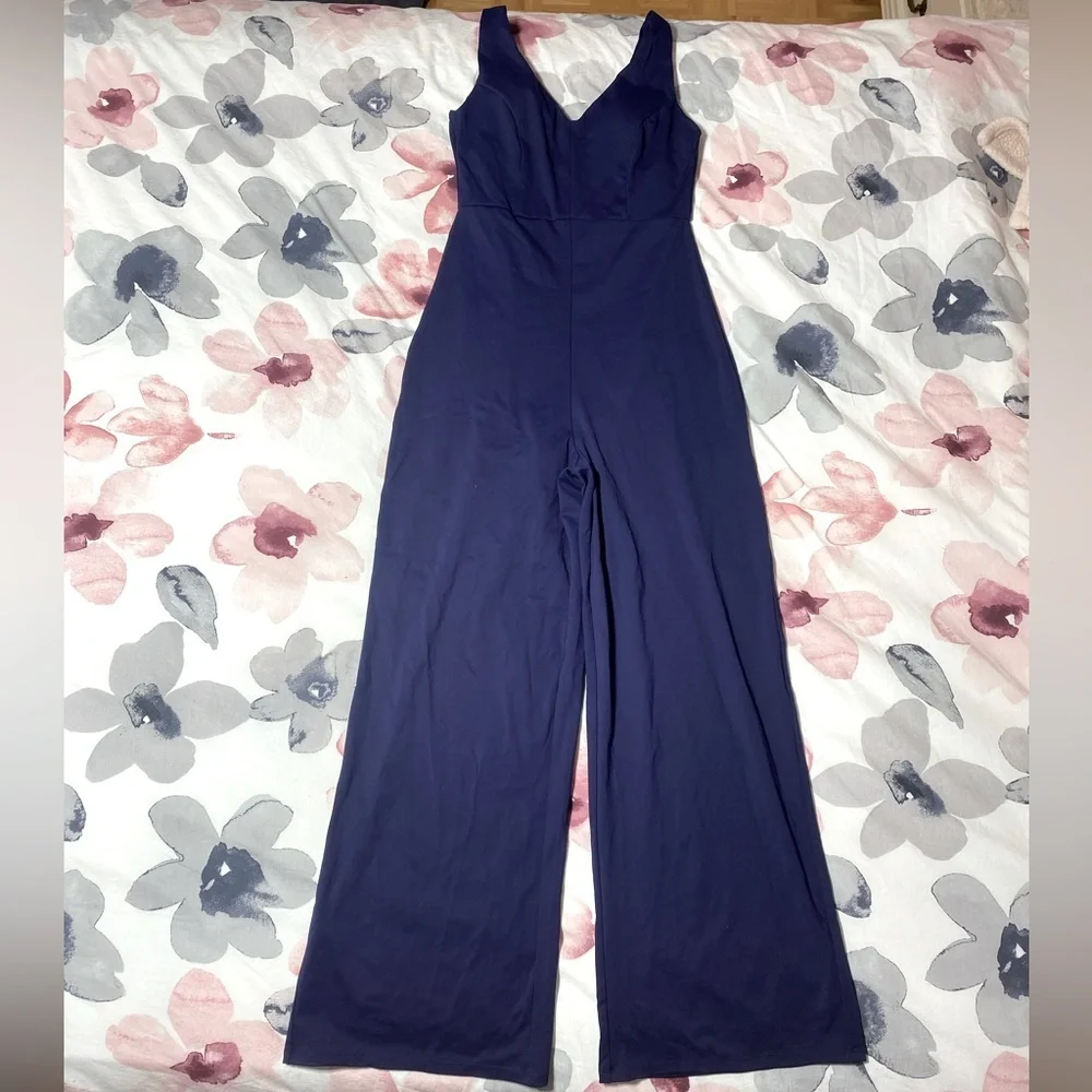 NWT Popilush Wide Leg Sleeveless V-Neck Shapewear Romper Size Medium - Picture 5 of 11